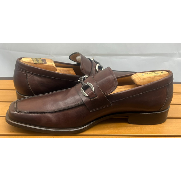 MAGNANNI Brown horsebit Stitching Low Cut Penny Loafer Shoes Size 10.5D
